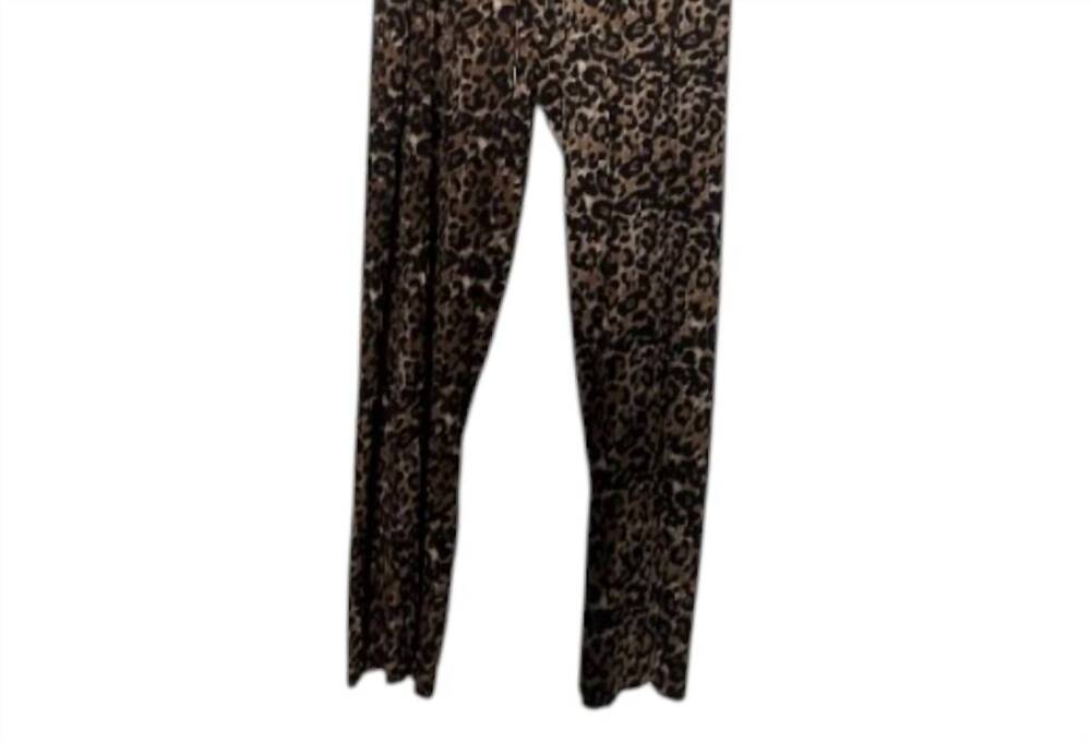 NEW SABRINA LAUREN women's polyester drawstring pants in leopard print
